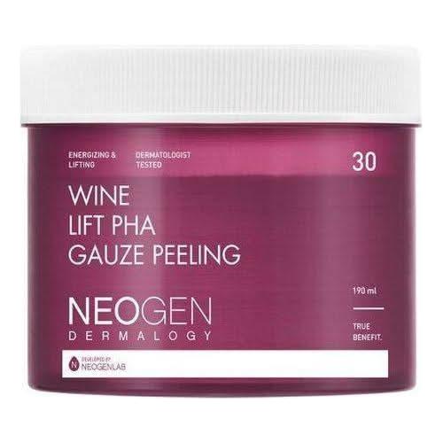 NEOGEN Dermalogy Wine Lift PHA Gauze Peeling 30 Sheets | Exfoliating Pads for Radiant, Firm Skin NEOGEN