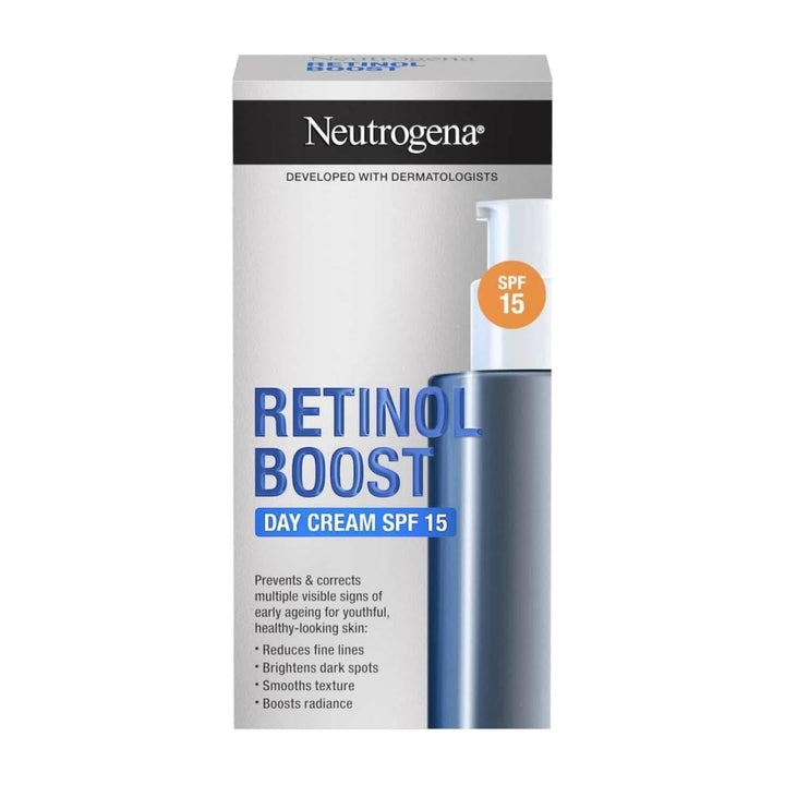 Neutrogena Retinol Boost Day Cream SPF 15 50ml | Anti-Aging, Brightening & Hydrating Daily Moisturiser