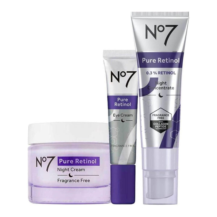 No7 Essential Night Time Retinol Regime | Complete 3-Step System to Visibly Reduce Signs of Aging