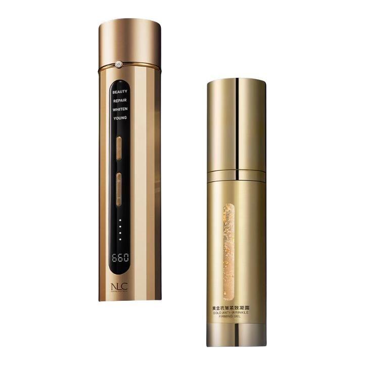 NOVALIFICARE NLCRF1 Gold Elastic Facial Beauty Device | Italian Anti-Aging RF Technology for Visible Skin Rejuvenation