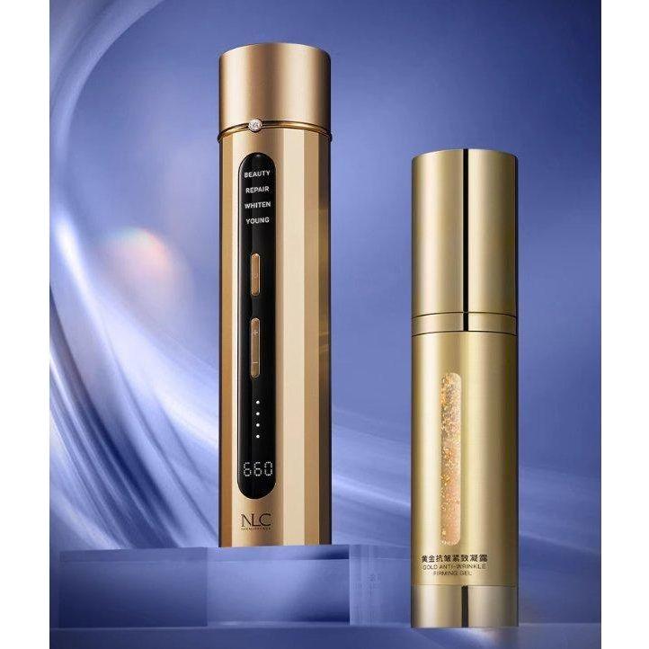 NOVALIFICARE NLCRF1 Gold Elastic Facial Beauty Device | Italian Anti-Aging RF Technology for Visible Skin Rejuvenation