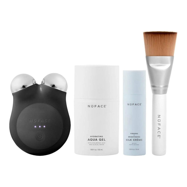 NuFACE Mini+ Starter Kit Midnight Black Smart Microcurrent Facial Toning Device – On-the-Go Lifting & Contouring