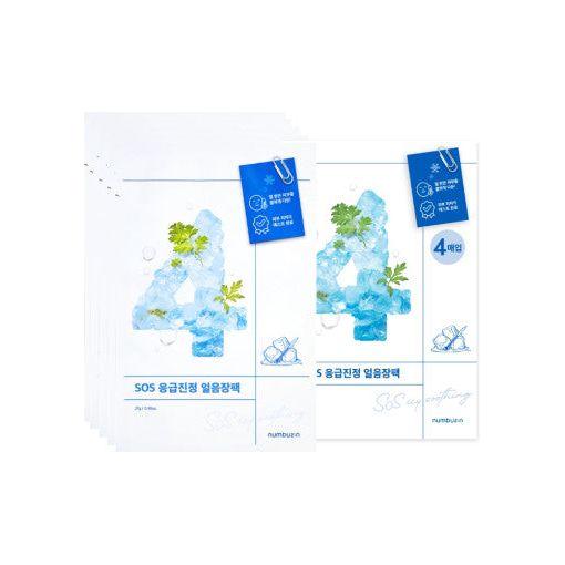 numbuzin No.4 SOS Icy Soothing Sheet Mask 10 Sheets | Cooling Relief for Red, Overheated Skin