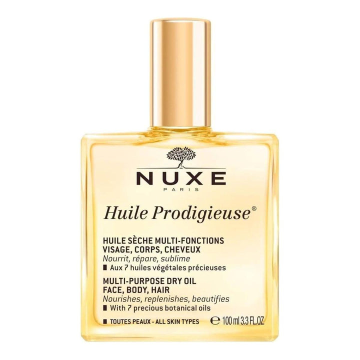 Nuxe Huile Prodigieuse Dry Oil Spray – 100ml | Iconic French Multi-Use Elixir for Face, Body & Hair