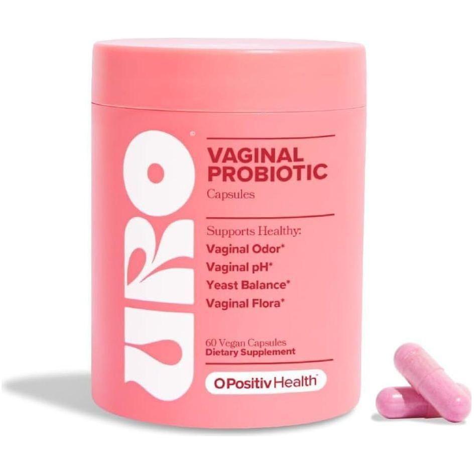 O Positiv URO Vaginal Probiotic Vegan Capsules 60 Count | Supports Vaginal Flora, Odor Control & Daily Comfort