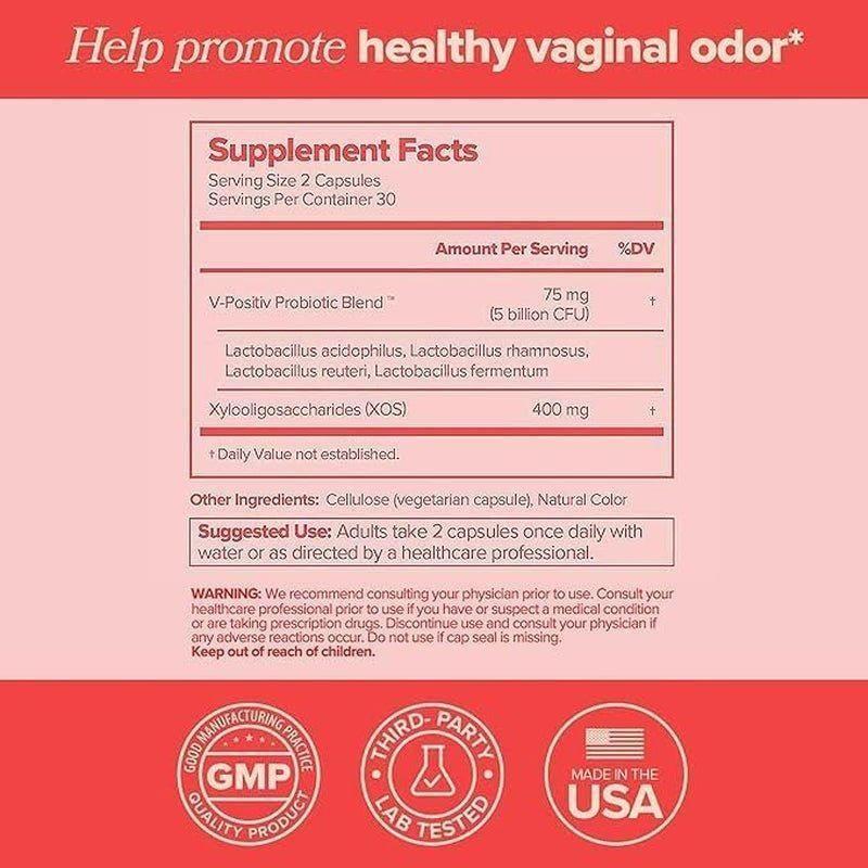 O Positiv URO Vaginal Probiotic Vegan Capsules 60 Count | Supports Vaginal Flora, Odor Control & Daily Comfort
