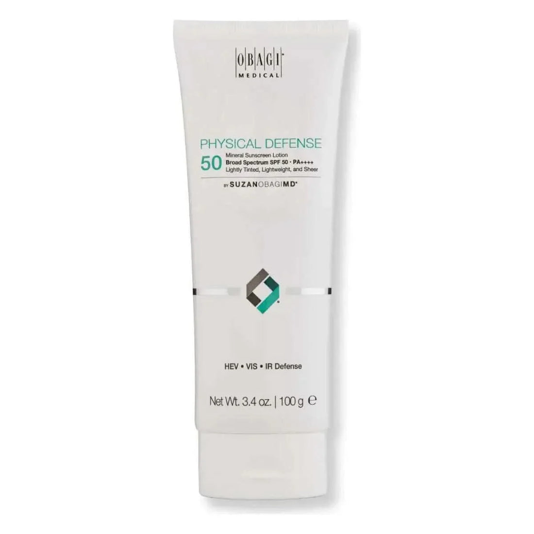 Obagi SuzanObagiMD Physical Defense Tinted SPF 50 - 100ml | Broad Spectrum Protection & Anti-Aging Defense