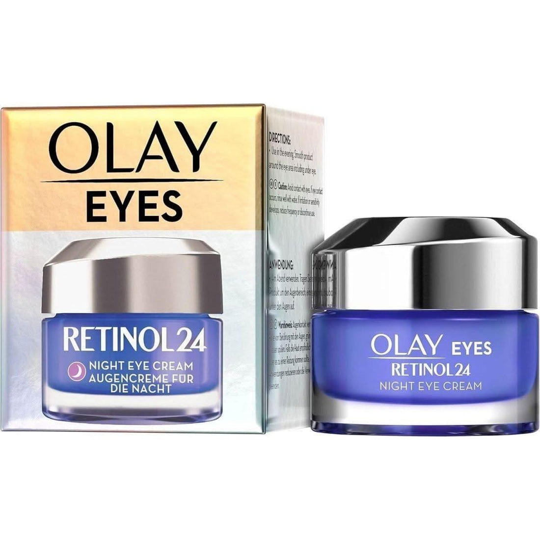 Olay Retinol 24 Night Eye Cream 15ml | Anti-Ageing Eye Cream with Retinol & Niacinamide  Wake Up Radiant – Smoother, Brighter Eyes in Just 1 Night