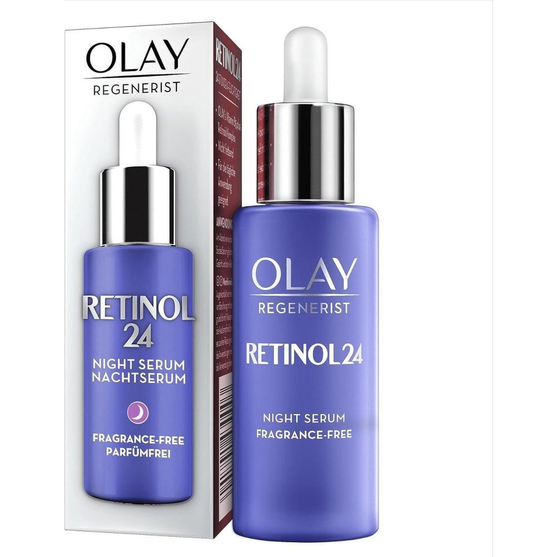 Olay Retinol24 Night Serum 40ml | Retinoid Complex + Vitamin B3 for Smoother, Brighter Skin