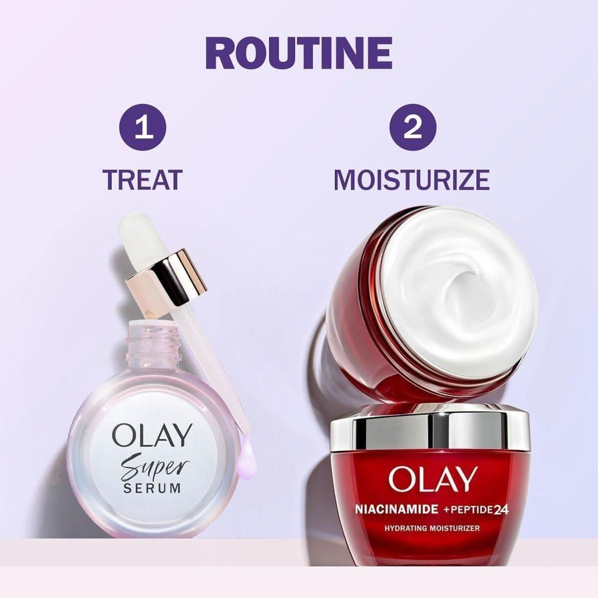 Olay Super Serum 30ml | Hydrating Serum with Niacinamide, Vitamin C, Collagen Peptide & AHA