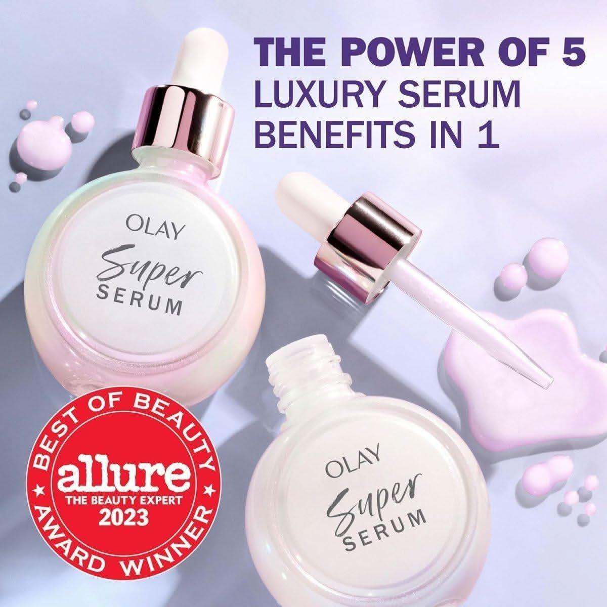 Olay Super Serum 30ml | Hydrating Serum with Niacinamide, Vitamin C, Collagen Peptide & AHA