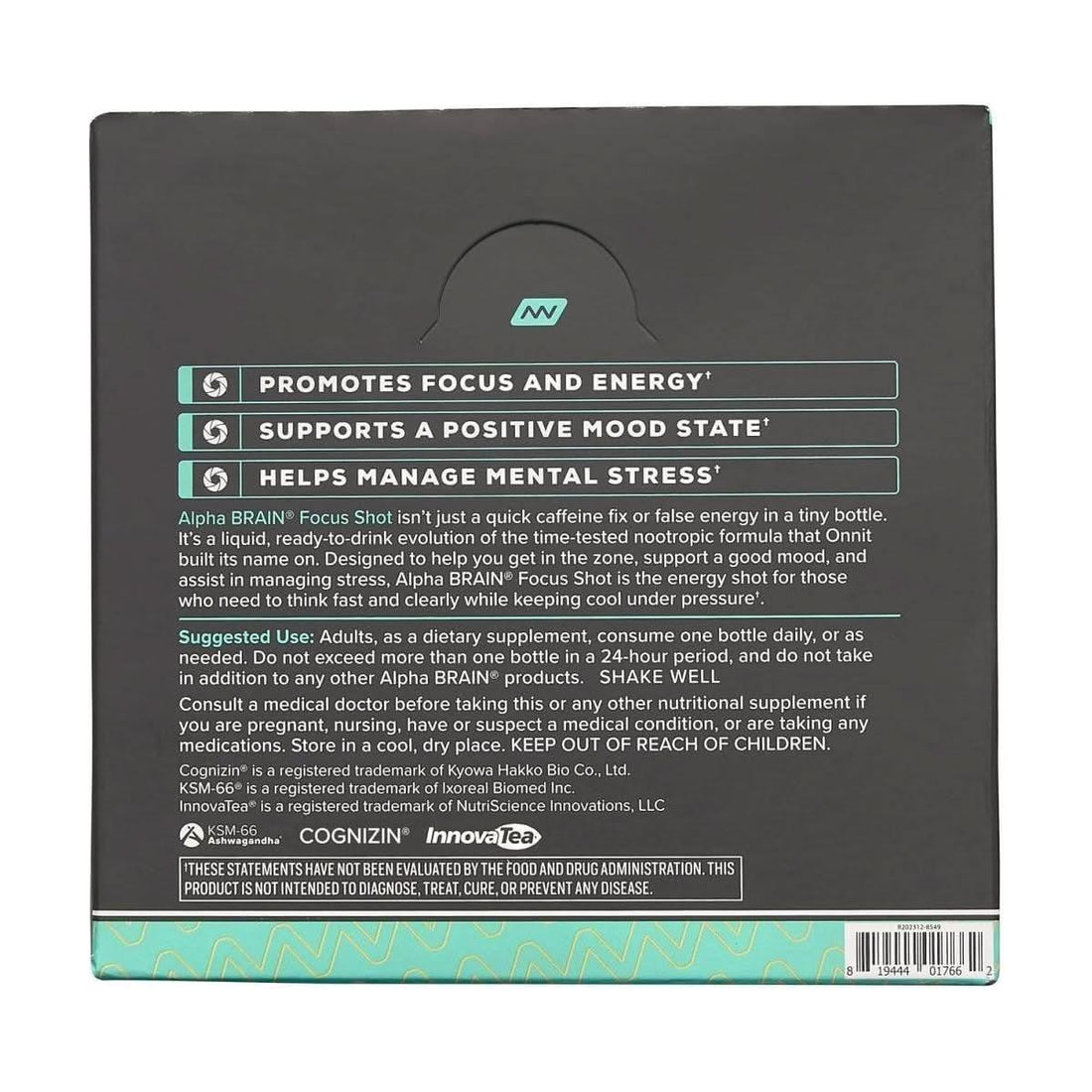 Onnit Alpha BRAIN Focus Shot - Tropical (2.5 Fl Oz, 6 Ct) | Energy, Focus & Mood Booster