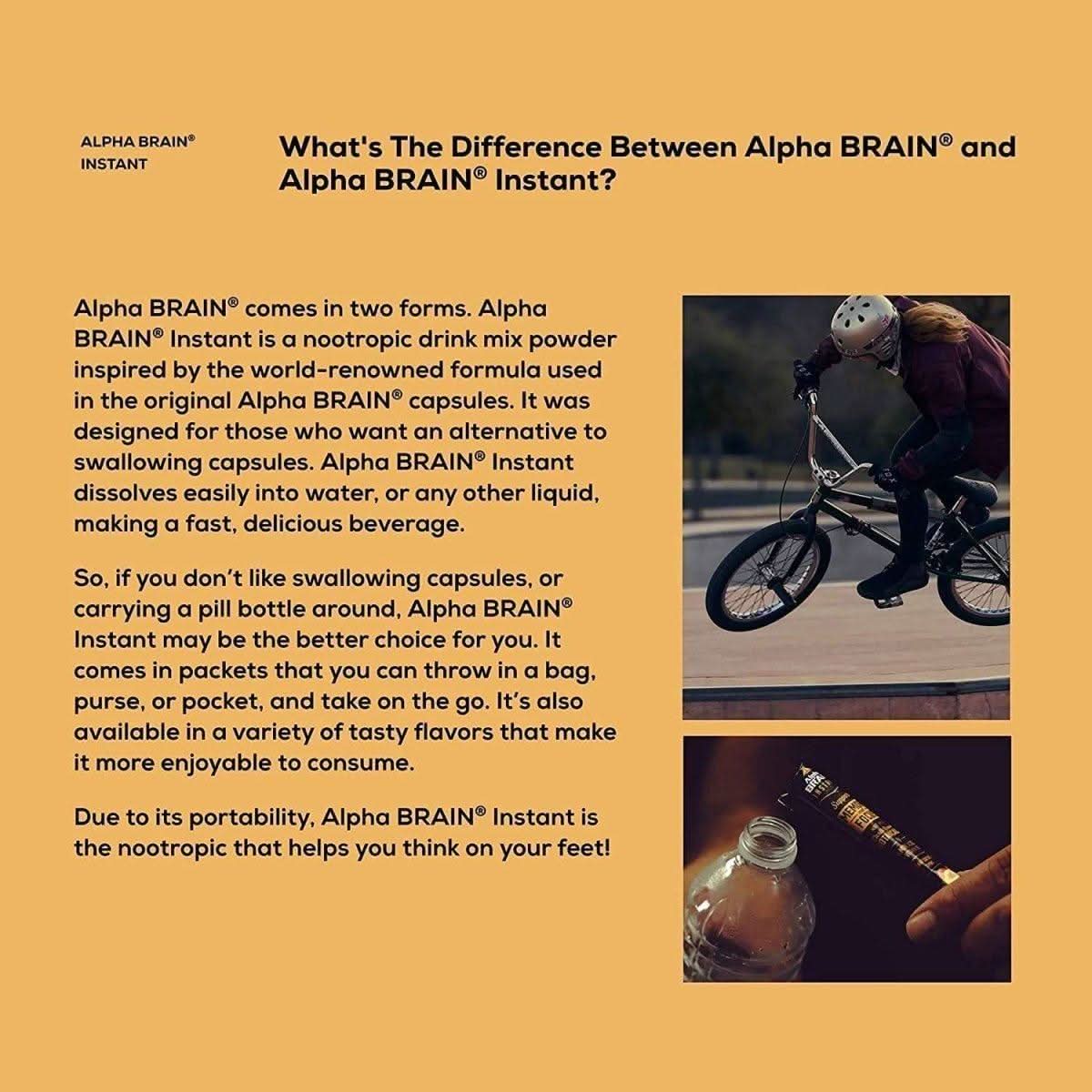 Onnit Alpha Brain Instant - Peach (30Ct Box) | Nootropic for Focus, Memory & Mental Clarity