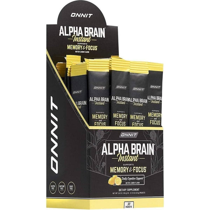 Onnit Alpha Brain Instant Meyer Lemon Flavor | 30 Sachets | Nootropic Brain Booster