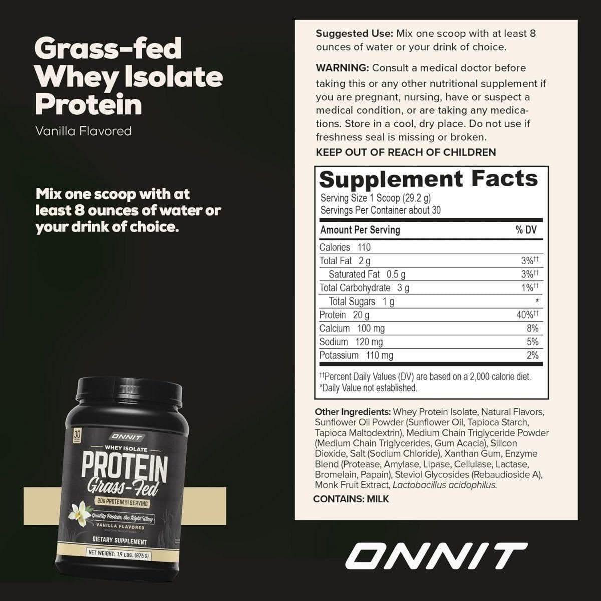 Onnit Grass-Fed Whey Isolate Protein: Pure Fuel for Power & Recovery!