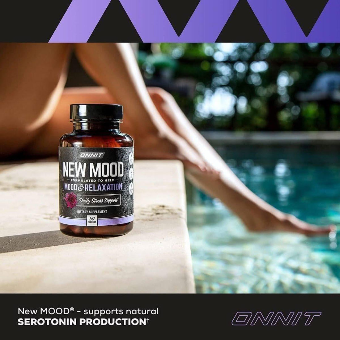 Onnit New Mood Stress Relief, Sleep & Mood Support (30 Capsules) | Relax & Unwind Naturally Onnit