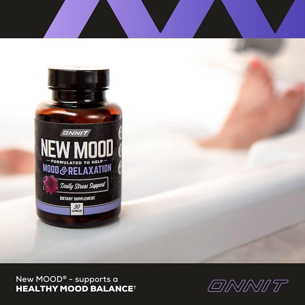 Onnit New Mood Stress Relief, Sleep & Mood Support (30 Capsules) | Relax & Unwind Naturally Onnit