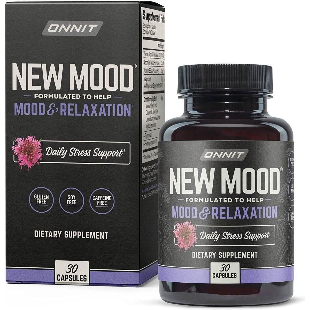 Onnit New Mood Stress Relief, Sleep & Mood Support (30 Capsules) | Relax & Unwind Naturally Onnit