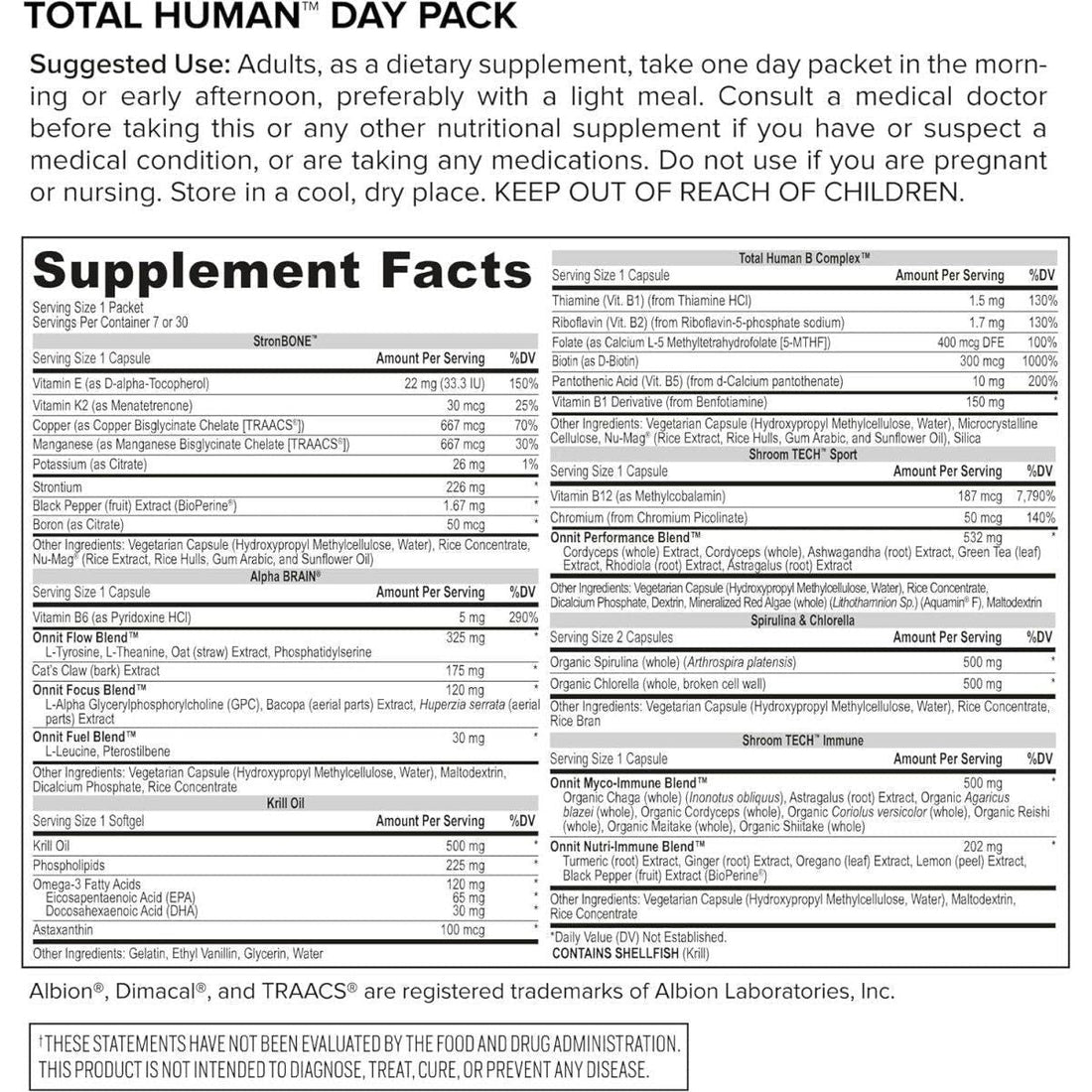 Onnit Total Human Day & Night Vitamin Packs Complete 24/7 Nutrition Made Simple