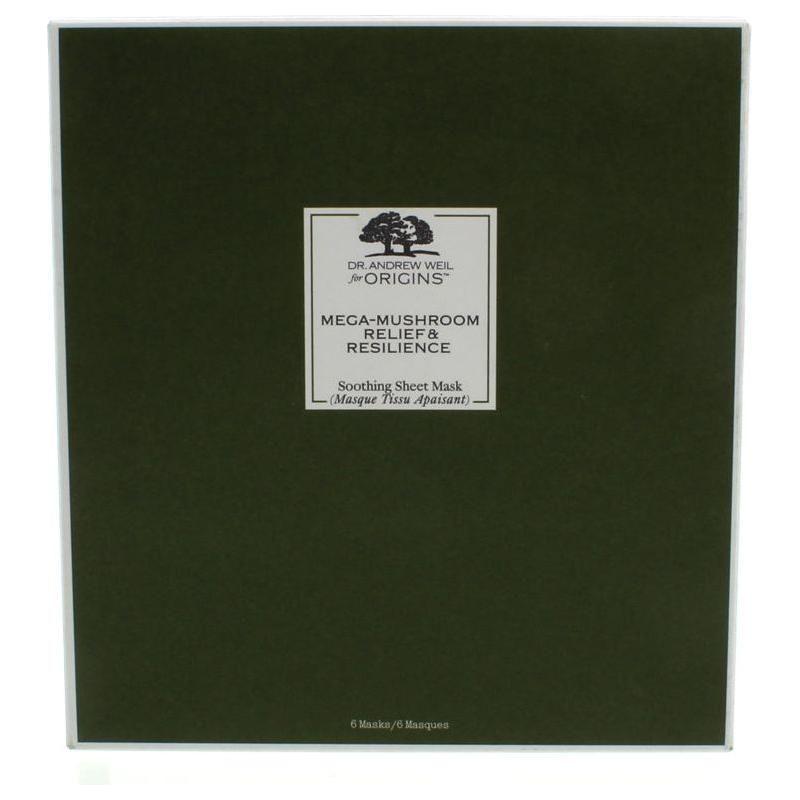 Origins Dr. Andrew Weil Mega-Mushroom Relief & Resilience Soothing Sheet Mask x6  Calms Redness & Strengthens Skin Barrier Soothe Stressed Skin with Nature's Wisdom