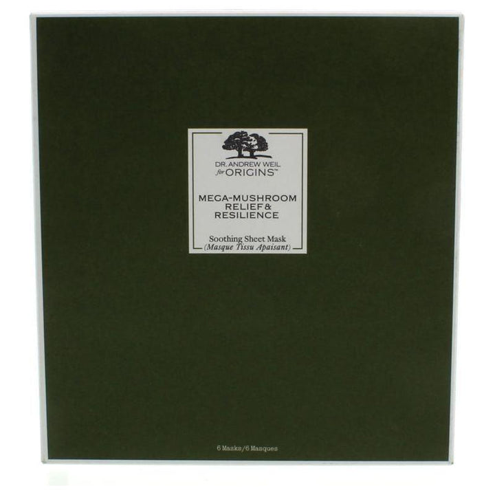 Origins Dr. Andrew Weil Mega-Mushroom Relief & Resilience Soothing Sheet Mask x6  Calms Redness & Strengthens Skin Barrier Soothe Stressed Skin with Nature's Wisdom