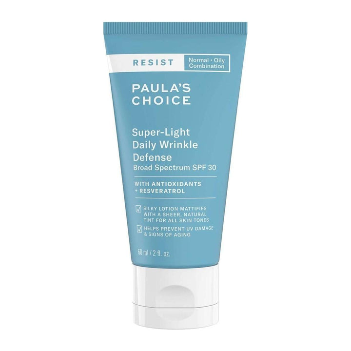 Paula's Choice Resist Super-Light Daily Wrinkle Defense SPF 30 60ml | Oil-Controlling Tinted SPF with Anti-Ageing Power