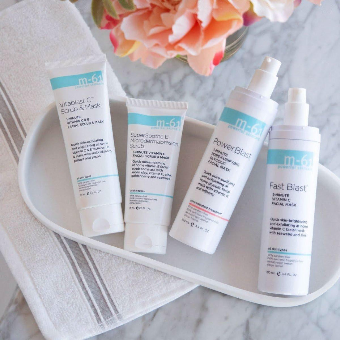 M-61 Perfect Microdermabrasion Facial Scrub 75ml | 1-Minute Polishing Mask with Kaolin, Vitamin E &amp; Aloe M-61