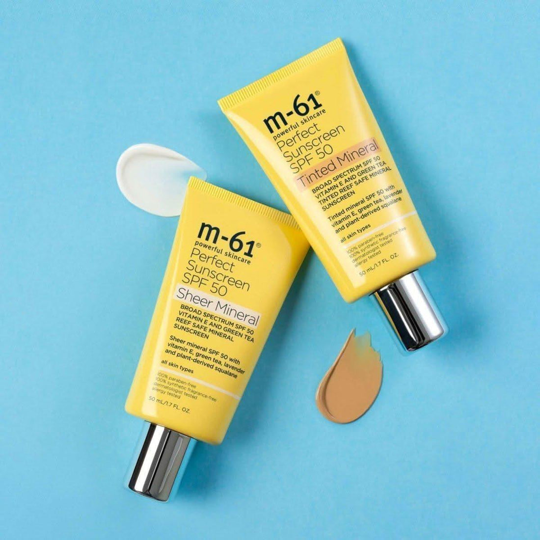M-61 Perfect Sheer Mineral Sunscreen SPF 50 50ml | Lightweight Reef-Safe SPF with Zero White Cast M-61