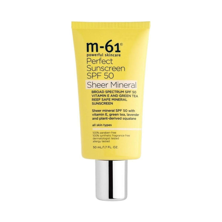 M-61 Perfect Sheer Mineral Sunscreen SPF 50 50ml | Lightweight Reef-Safe SPF with Zero White Cast