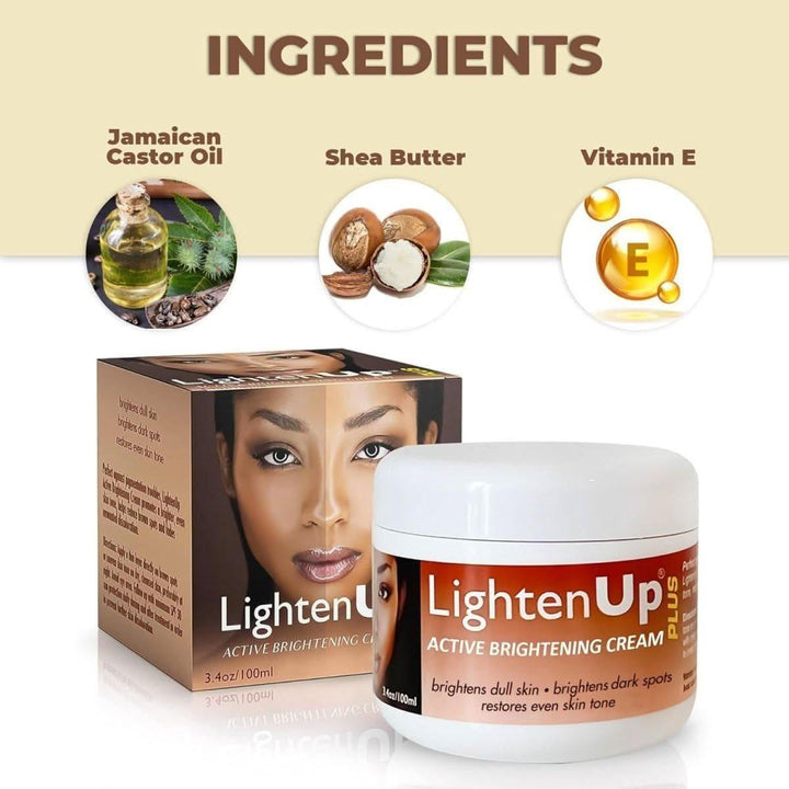 LightenUp Plus Active Skin Brightening Cream - 100ml | Fades Dark Spots & Evens Skin Tone
