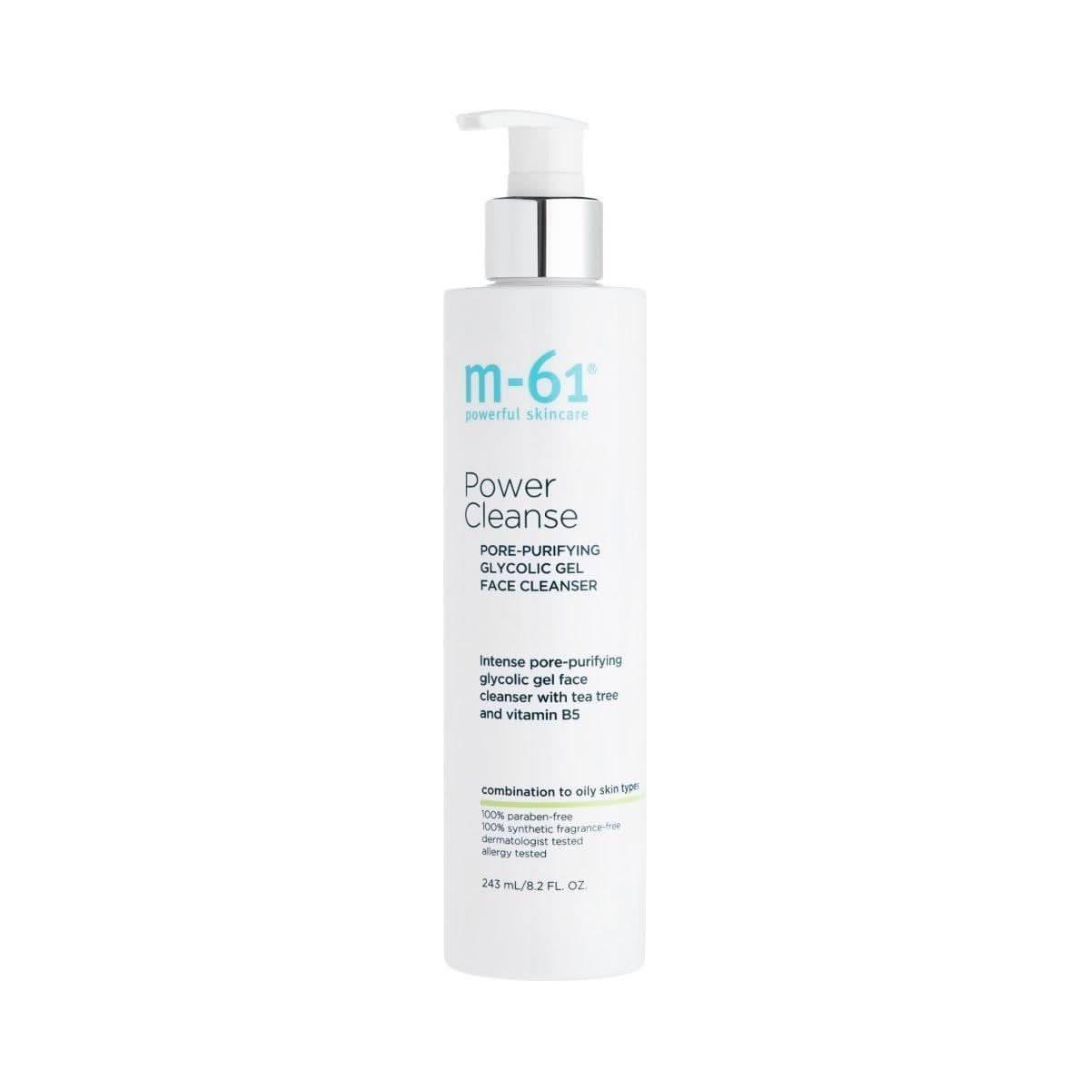 M-61 Power Cleanse 250ml | Exfoliating Gel Cleanser with Glycolic Acid &amp; Tea Tree for Clear, Refined Skin M-61