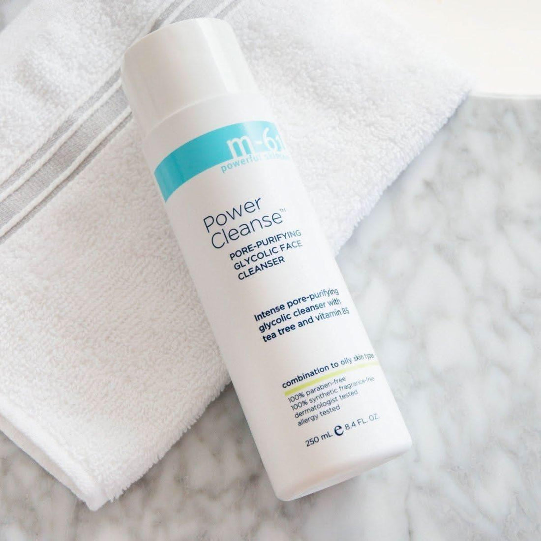 M-61 Power Cleanse 250ml | Exfoliating Gel Cleanser with Glycolic Acid &amp; Tea Tree for Clear, Refined Skin M-61