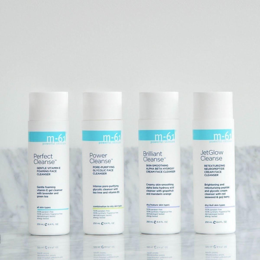 M-61 Power Cleanse 250ml | Exfoliating Gel Cleanser with Glycolic Acid &amp; Tea Tree for Clear, Refined Skin M-61