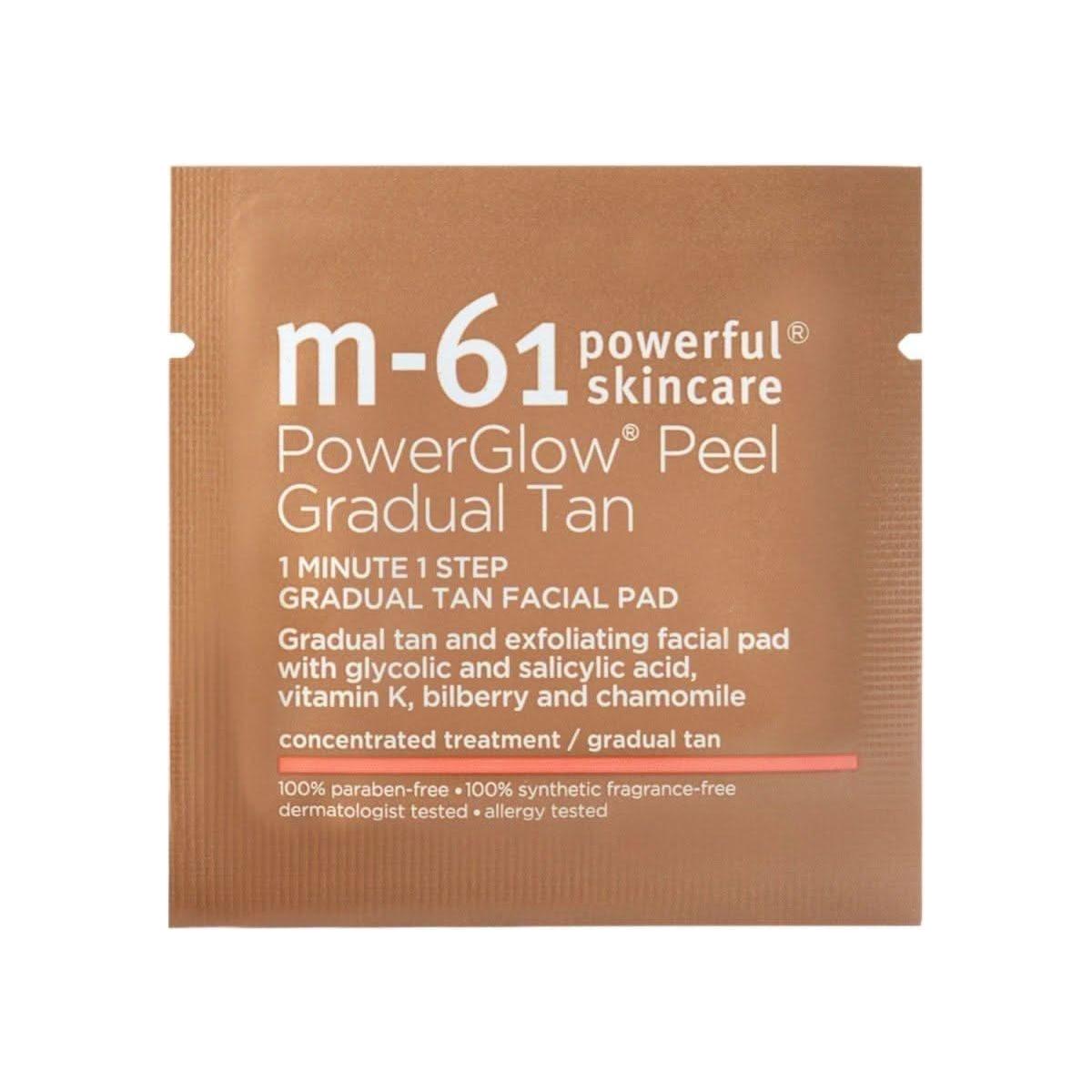 M-61 PowerGlow Peel Gradual Tan 30 Treatments | Exfoliating Glow Pads with Glycolic Acid &amp; Gradual Tan