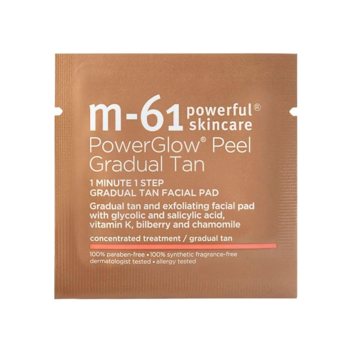 M-61 PowerGlow Peel Gradual Tan 30 Treatments | Exfoliating Glow Pads with Glycolic Acid &amp; Gradual Tan