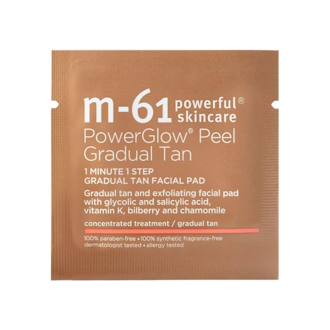 M-61 PowerGlow Peel Gradual Tan 30 Treatments | Exfoliating Glow Pads with Glycolic Acid &amp; Gradual Tan