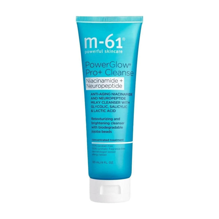 M-61 PowerGlow Pro+ Niacinamide+Neuropeptide Cleanse 120ml | Milky Exfoliating Cleanser with Glycolic, Salicylic &amp; Lactic Acid