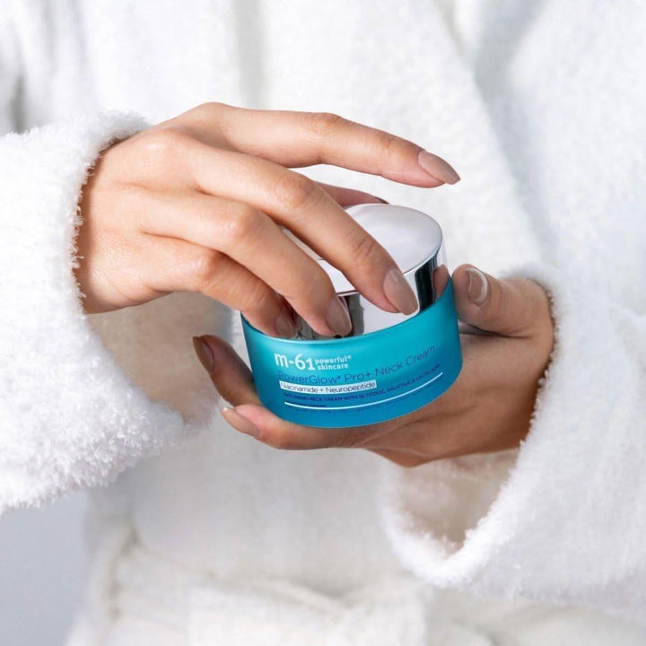 M-61 PowerGlow Pro+ Niacinamide+Neuropeptide Neck Cream 50ml | Anti-Aging Neck &amp; D¨¦collet¨¦ Cream with Glycolic, Salicylic & Lactic Acid