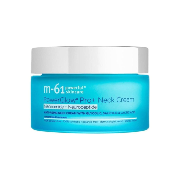 M-61 PowerGlow Pro+ Niacinamide+Neuropeptide Neck Cream 50ml | Anti-Aging Neck &amp; D¨¦collet¨¦ Cream with Glycolic, Salicylic & Lactic Acid