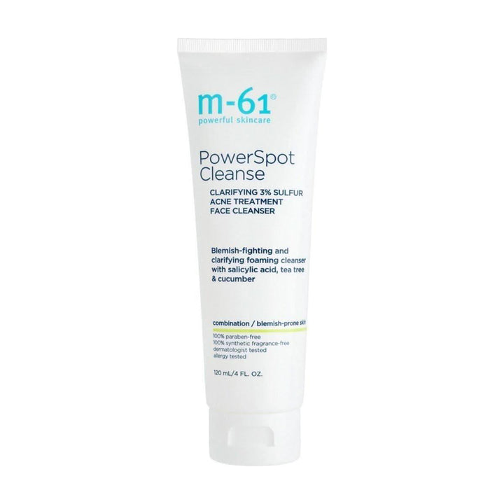 M-61 PowerSpot Cleanse 120ml | 3% Sulfur Acne Cleanser with Salicylic Acid, Glycolic &amp; Tea Tree