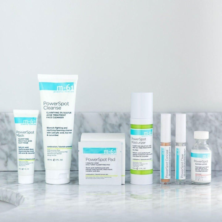 M-61 PowerSpot Cleanse 120ml | 3% Sulfur Acne Cleanser with Salicylic Acid, Glycolic &amp; Tea Tree