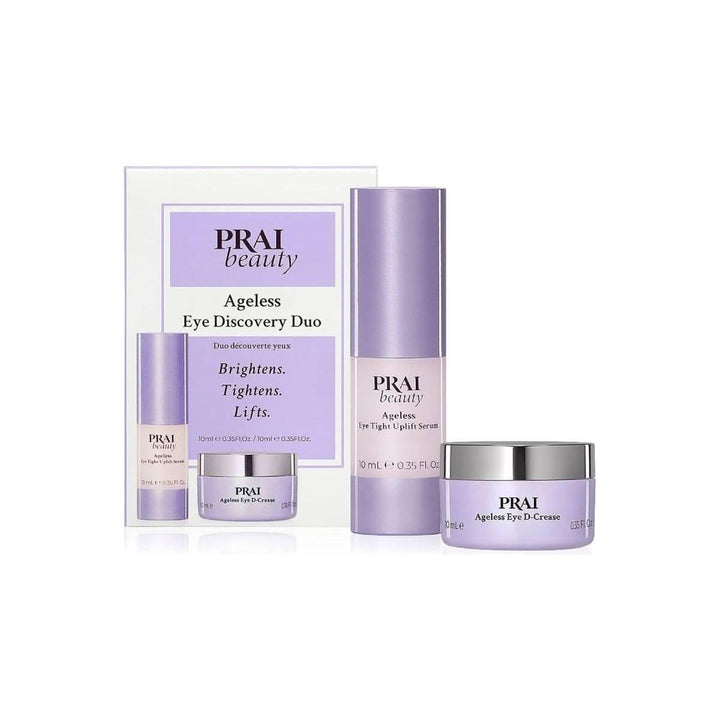 PRAI Beauty Ageless Eye Discovery Duo Eye Tight Uplift Serum & Eye D-Crease 360° Eye Care for Lifted, Brighter & Youthful-Looking Eyes