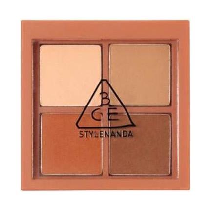 3CE Mini Multi Eye Color Palette 3.5g (#Brown Rum) | Warm Orange-Brown Shades for Depth & Definition