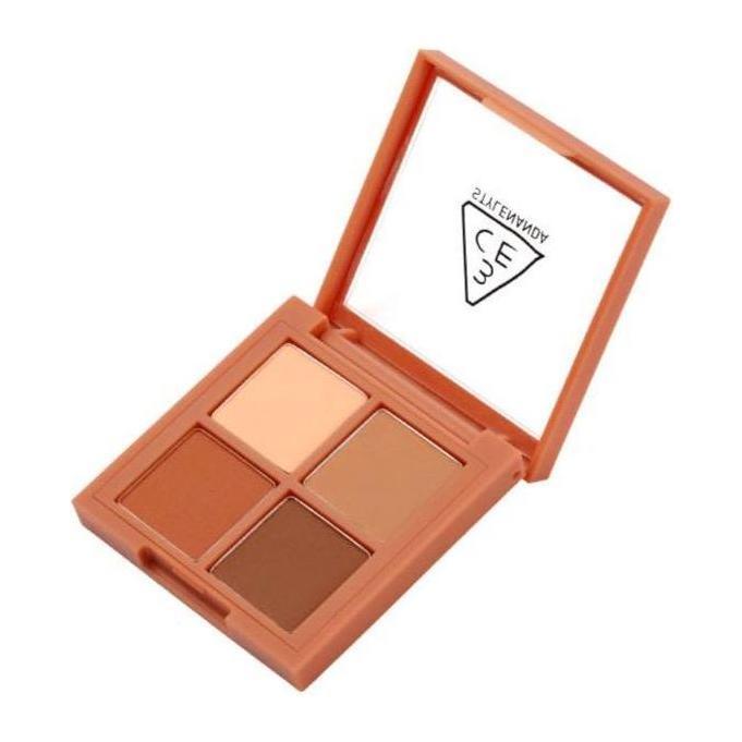 3CE Mini Multi Eye Color Palette 3.5g (#Brown Rum) | Warm Orange-Brown Shades for Depth & Definition
