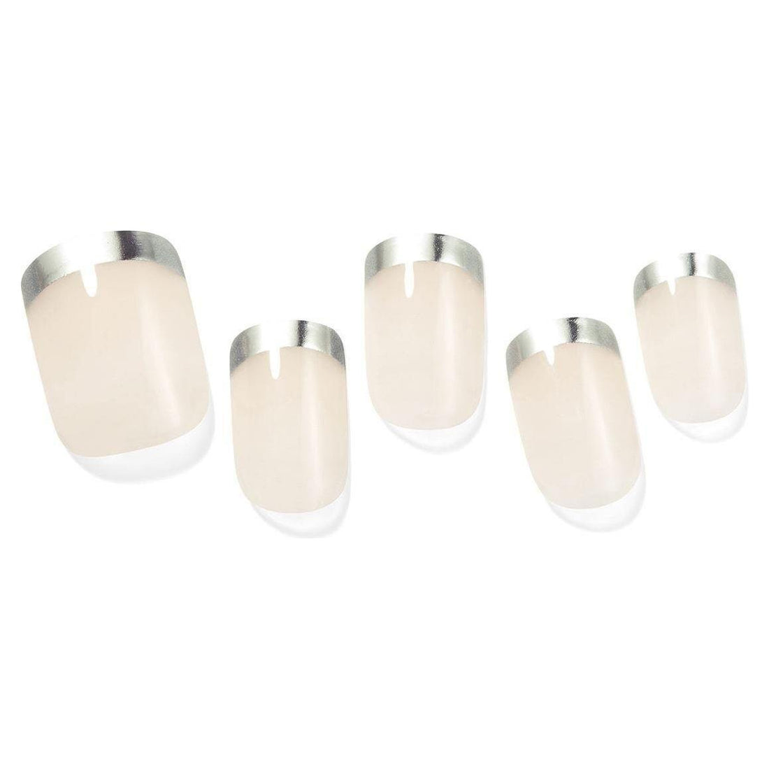 Dashing Diva Magic Press Design | Silver Slim French 30 Tips | Instant Gel Manicure DASHING DIVA