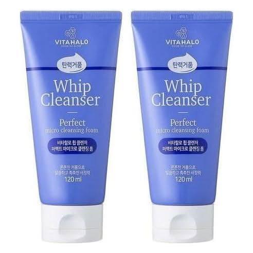 VITAHALO Perfect Micro Whip Cleansing Foam 120ml x 2ea | Deep Pore Cleanse & Moisturising for Sensitive Skin VITAHALO