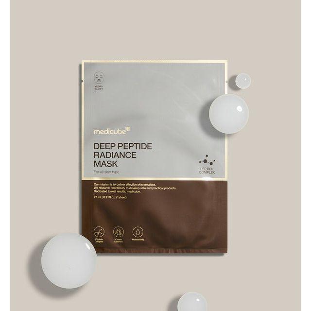 medicube Deep Peptide Radiance Mask 27g x 5 Count | Brightening, Firming & Soothing Sheet Masks