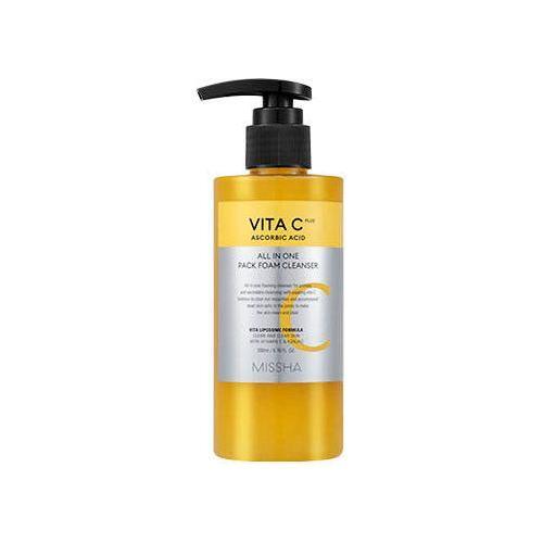 MISSHA Vita C Plus All In One Pack Foam Cleanser | Deep Cleansing & Brightening Daily Foam MISSHA