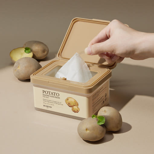 SKINFOOD Potato Madecassoside Daily Mask Sheet 270g / 30 Sheets | Soothing & Brightening Daily Sheet Masks