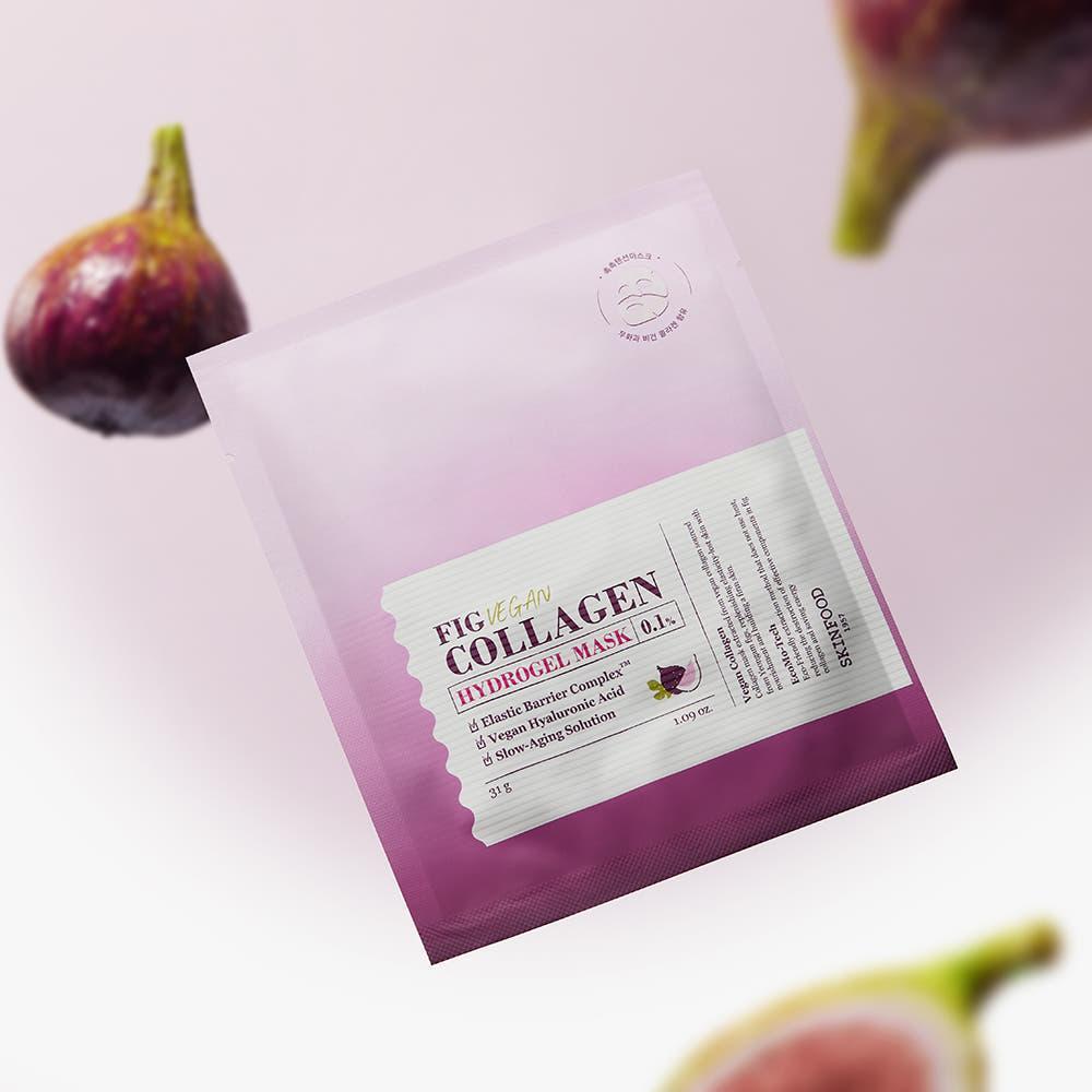 SKINFOOD Fig Vegan Collagen Hydrogel Mask 5-Pack | Plump, Firm & Illuminate Your Skin